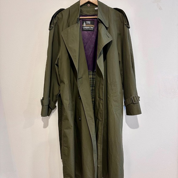 Vintage London Fog Army Green Trench Coat - Picture 3 of 8